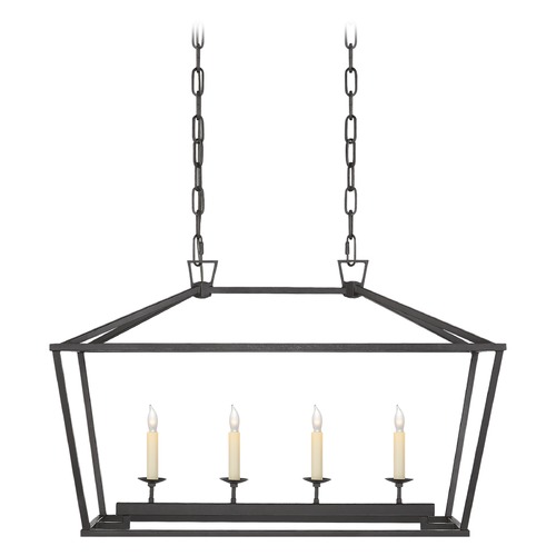 Visual Comfort Signature Collection E.F. Chapman Darlana Linear Lantern in Aged Iron by Visual Comfort Signature CHC2168AI