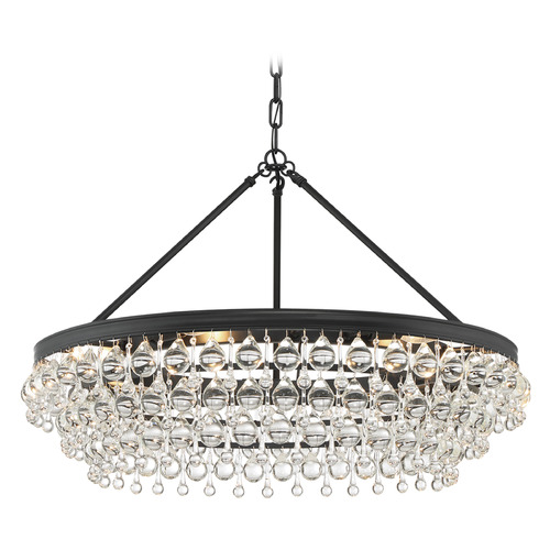 Crystorama Lighting Crystorama Lighting Calypso Matte Black Crystal Chandelier 275-MK