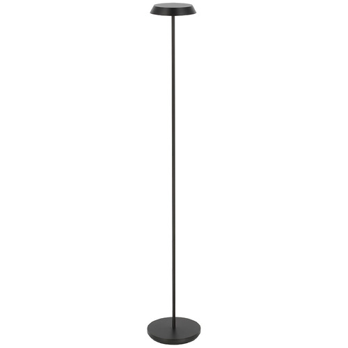 Visual Comfort Modern Collection Tepa Black LED Floor Lamp with Drum Shade