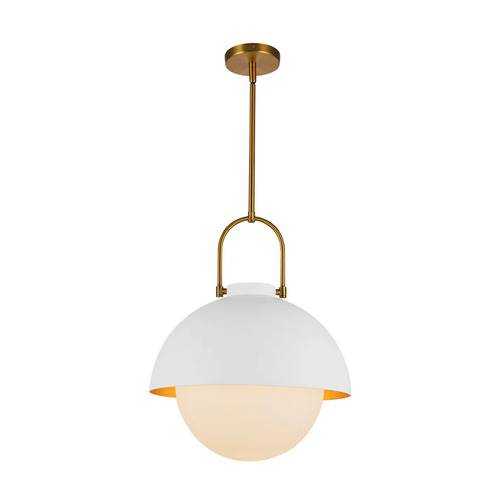 Alora Lighting Harper White Pendant Light with Globe Shade
