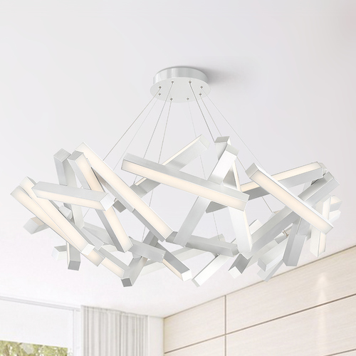 Chaos 61-Inch LED Chandelier in Brushed Aluminum by Modern Forms