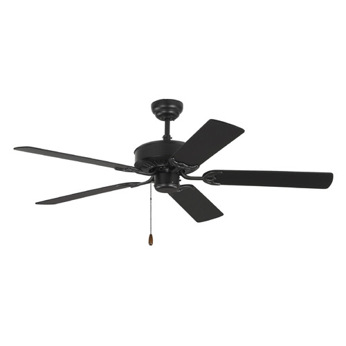 Visual Comfort Fan Collection Visual Comfort Fan Collection Haven 52 Matte Black Ceiling Fan Without Light 5HV52BK