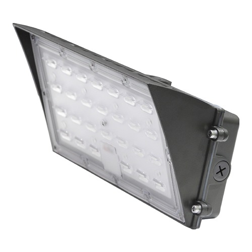 80W LED Bronze CCT Selectable Semi Cutoff Wall Pack 1-10V Dimmable 120-277V by Satco Lighting