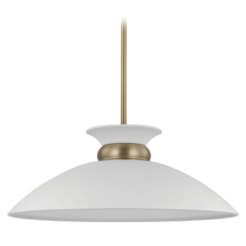 Nuvo Lighting Perkins Medium Pendant in Matte White & Brass by Nuvo Lighting 60-7464