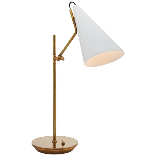 Visual Comfort Aerin Clemente Table Lamp in Antique Brass by Visual Comfort ARN3010HABWHT