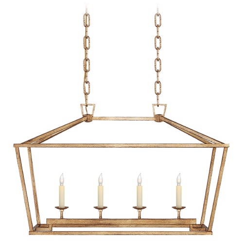 Visual Comfort Signature Collection E.F. Chapman Darlana Linear Lantern in Gilded Iron by Visual Comfort Signature CHC2168GI
