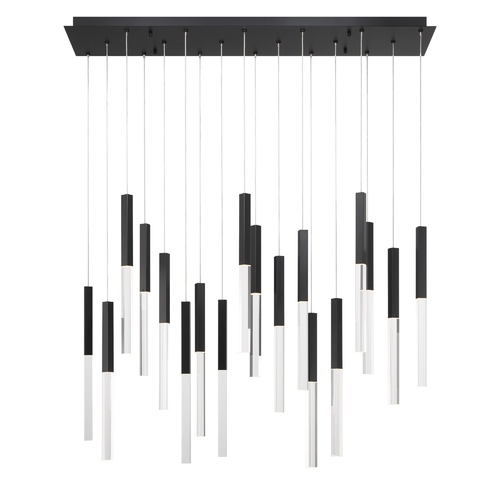 Benicio LED Linear Chandelier in Black by Eurofase