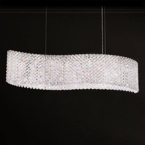 Schonbek Worldwide Lighting Refrax Polished Stainless Steel Island Light with Abstract Shade