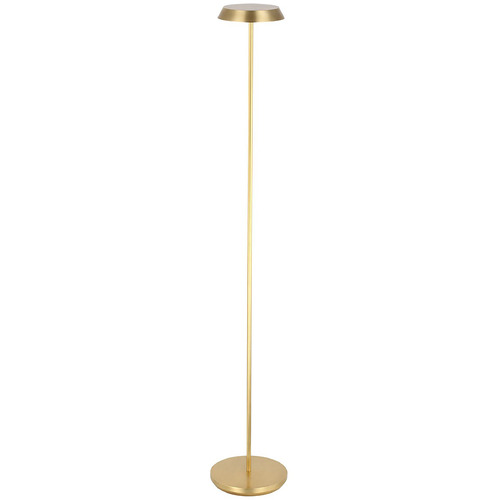 Visual Comfort Modern Collection Tepa Hand Rubbed Antique Brass LED Floor Lamp with Drum Shade