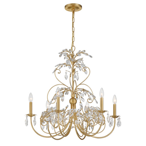 Sadie 6-Light Crystal Chandelier in Antique Gold by Crystorama