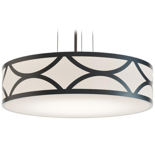 Afx Lighting Lake Black LED Pendant Light with Drum Shade