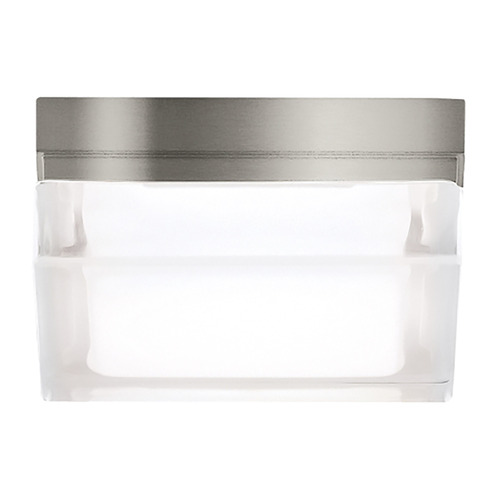 Visual Comfort Modern Collection Sean Lavin Boxie Small 2700K LED Flush Mount in Nickel by Visual Comfort Modern 700BXSS-LED