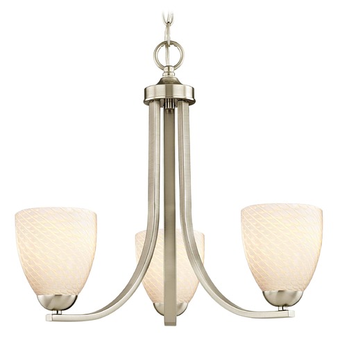 Design Classics Lighting Satin Nickel Mini-Chandelier 5843-09 GL1020MB