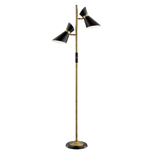 Lite Source Lighting Jared Black & Brass Floor Lamp by Lite Source Lighting LS-83137