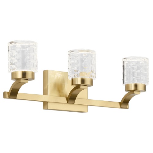 Elan Lighting Rene 3-Light Champagne Gold LED Bathroom Light with Clear Acrylic 84041CG