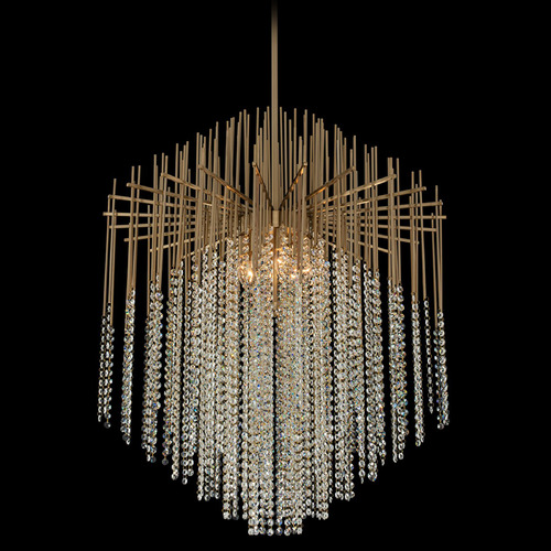 Allegri Crystal Estrella Brushed Champagne Gold Pendant Light