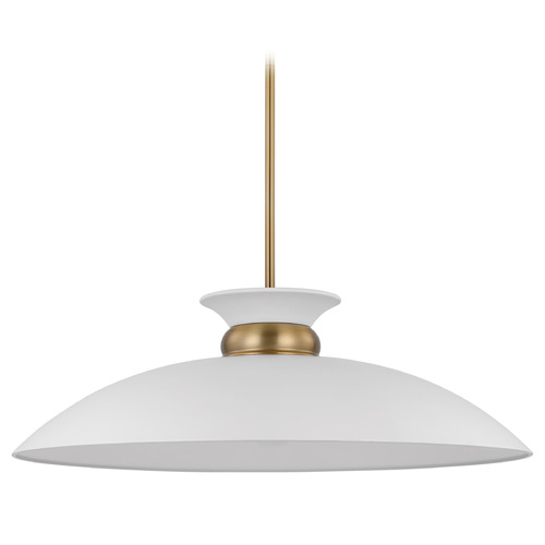 Nuvo Lighting Perkins Large Pendant in Matte White & Brass by Nuvo Lighting 60-7465