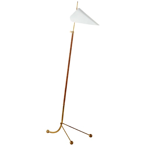 Visual Comfort Signature Collection Moresby Floor Lamp in Antique Brass by Visual Comfort Signature ARN1014HABWHT
