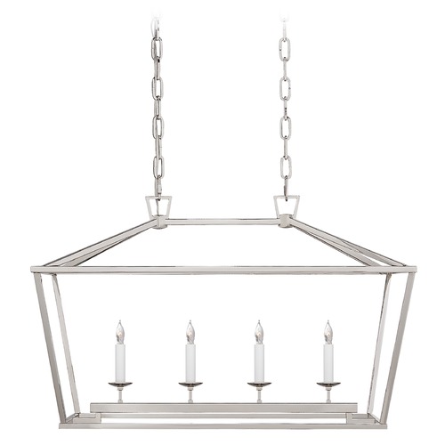 Visual Comfort Signature Collection E.F. Chapman Darlana Linear Lantern in Nickel by Visual Comfort Signature CHC2168PN