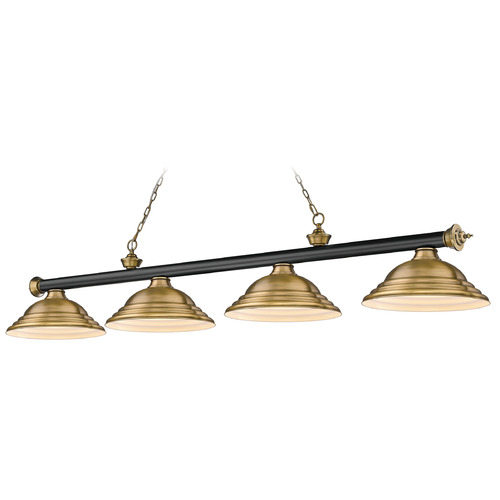 Cordon Matte Black & Rubbed Brass Billiard Light by Z-Lite