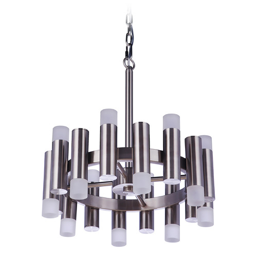 Simple Lux Brushed Polished Nickel LED Chandelier by Craftmade Lighting