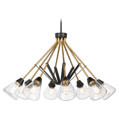 Nuvo Lighting Starlight Matte Black & Natural Brass Chandelier by Nuvo Lighting 60-7686