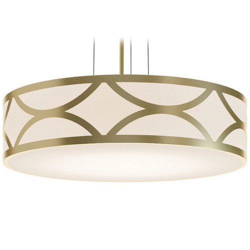 Afx Lighting Lake Gold LED Pendant Light with Drum Shade