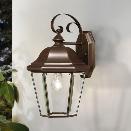 Hinkley Outdoor Wall Light with Clear Glass in Copper Bronze Finish 2423CB