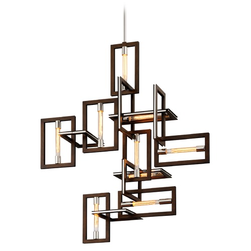 Troy Lighting Enigma Bronze with Polished Stainless Pendant by Troy Lighting F6189