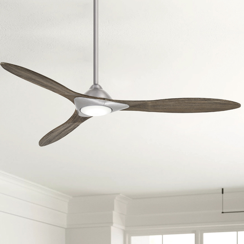 Sleek 60-Inch LED Fan in Brushed Nickel by Minka Aire