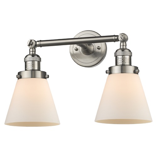 Small Cone Brushed Satin Nickel Bathroom Light by Innovations Lighting