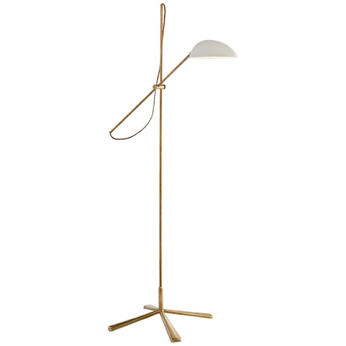 Visual Comfort Signature Collection Aerin Graphic Floor Lamp in Antique Brass by Visual Comfort Signature ARN1501HABWHT