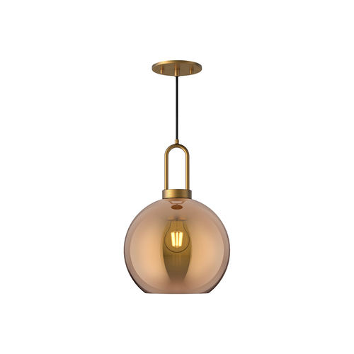 Alora Lighting Soji Aged Gold Mini-Pendant Light with Globe Shade