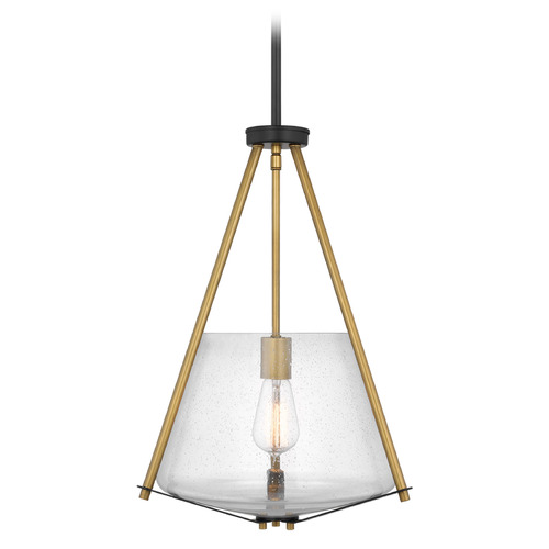 Starlight Matte Black & Natural Brass Pendant by Nuvo Lighting