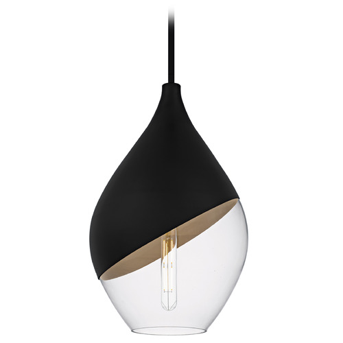 Quoizel Lighting Drover Matte Black Pendant Light with Teardrop Shade