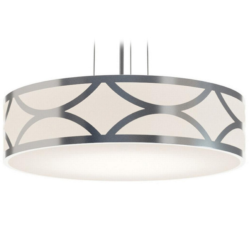 Afx Lighting Lake Painted Nickel LED Pendant Light with Drum Shade