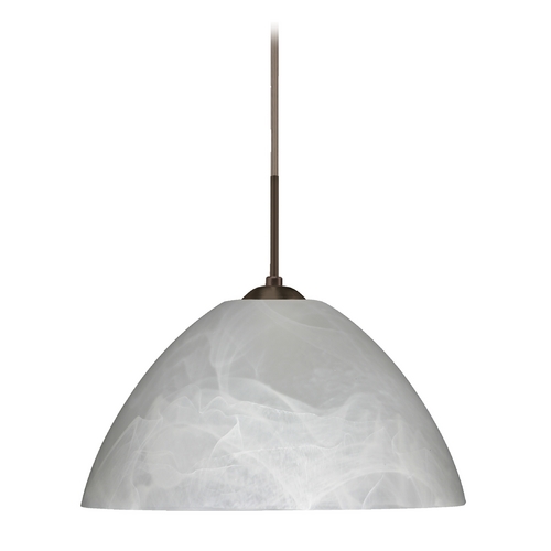 Besa Lighting Modern Pendant Light Marbled Glass Bronze by Besa Lighting 1JT-420152-BR