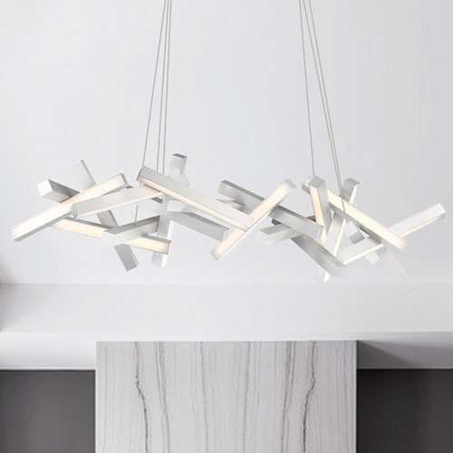 Modern Forms by WAC Lighting Chaos 72-Inch Linear LED Chandelier in Brushed Aluminum by Modern Forms PD-64872-AL