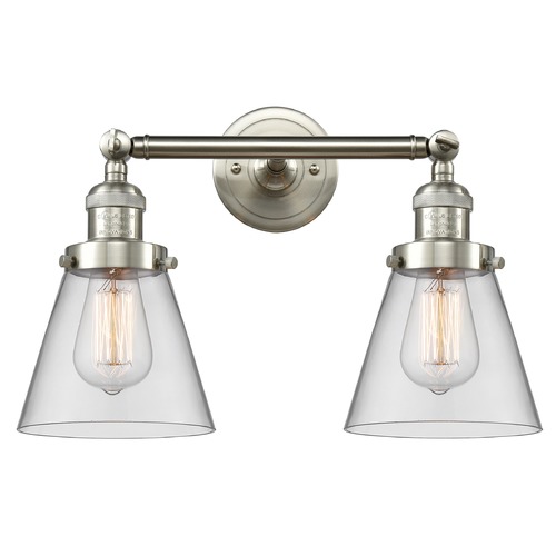 Innovations Lighting Small Cone Brushed Satin Nickel Bathroom Light by Innovations Lighting 208-SN-G62