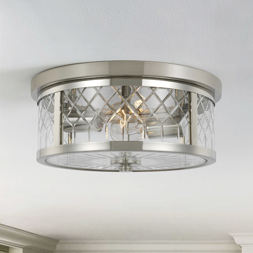Alexa Hampton 13-Inch 2-Light Alec Polished Nickel Flush Mount by Visual Comfort Studio
