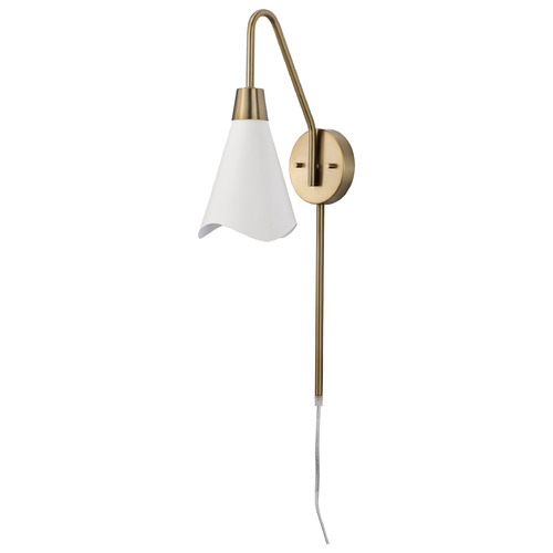 Nuvo Lighting Tango Wall Sconce in Burnished Brass & Matte White by Nuvo Lighting 60-7468