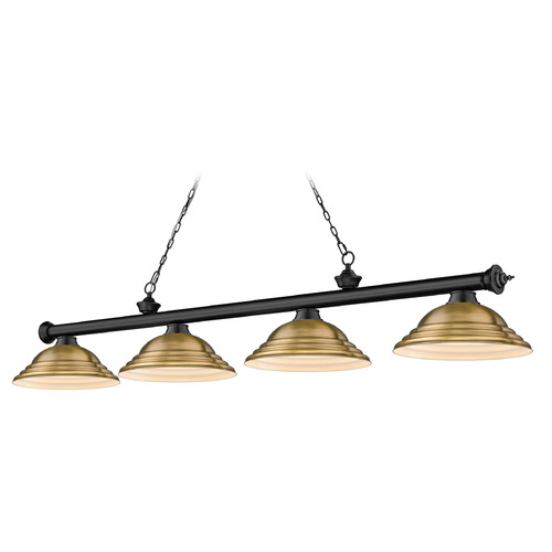 Z-Lite Cordon Matte Black Billiard Light by Z-Lite 2306-4MB-SRB