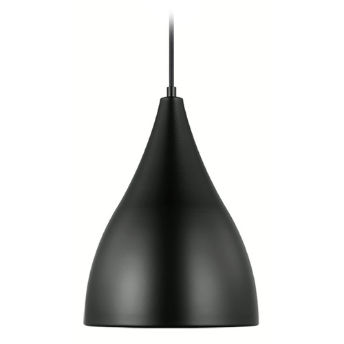 Visual Comfort Studio Collection Oden Midnight Black Mini-Pendant Light with Bowl / Dome Shade