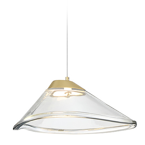 Sneer LED Pendant in Sun Gold by George Kovacs