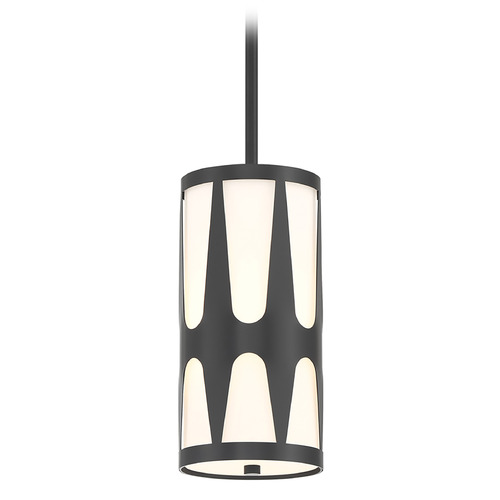 Crystorama Lighting Royston Black Mini-Pendant Light with Cylindrical Shade