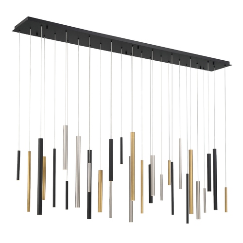 Santana 72-Inch LED Linear Chandelier in Mixed Finishes by Eurofase