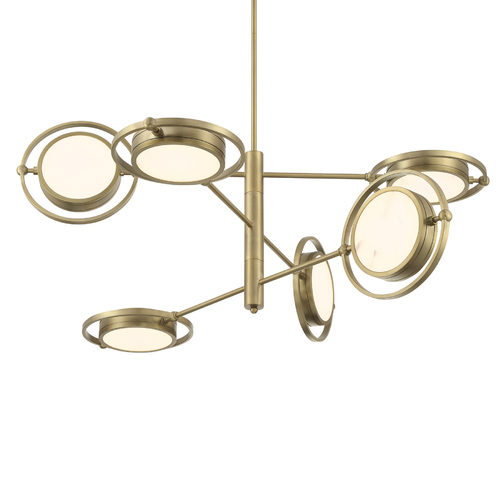 Spectr 6-Light LED Chandelier in Soft Brass by Metropolitan Lighting