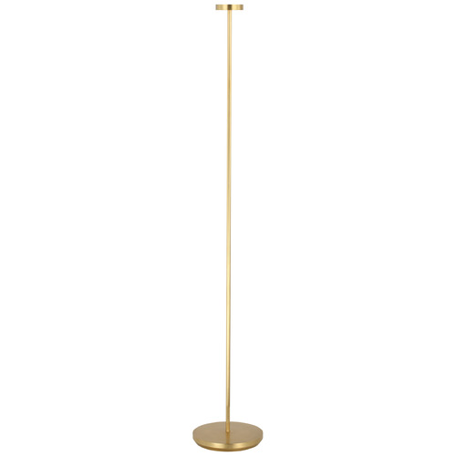Visual Comfort Modern Collection Moneta Hand Rubbed Antique Brass LED Floor Lamp with Drum Shade