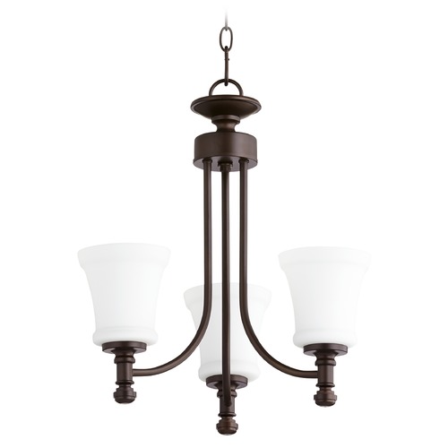 Quorum Lighting Rossington Oiled Bronze Mini-Chandelier by Quorum Lighting 6122-3-86