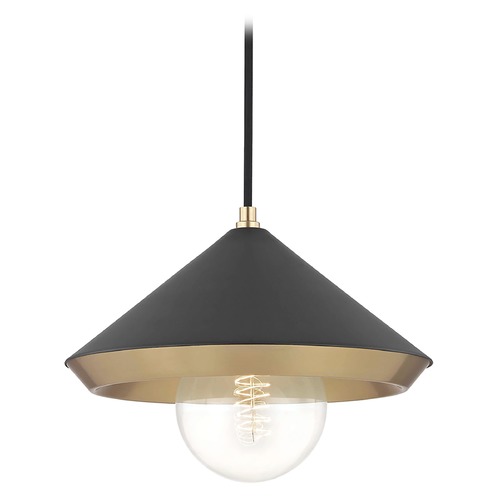 Mitzi by Hudson Valley Marnie Pendant in Brass by Mitzi by Hudson Valley H139701L-AGB/BK